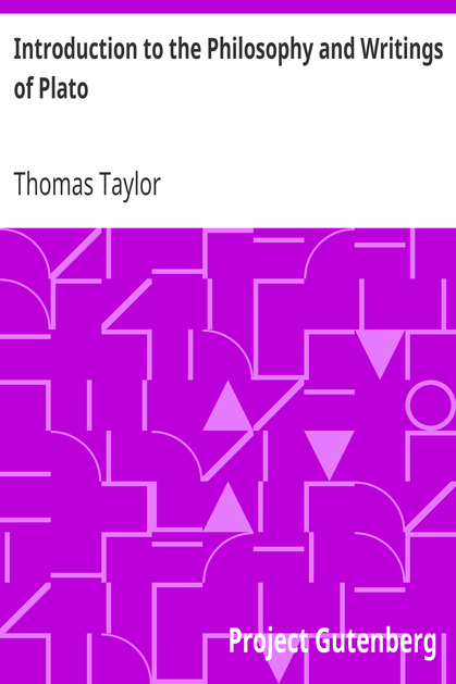 Introduction to the Philosophy and Writings of Plato cover