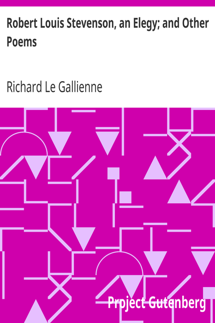 Robert Louis Stevenson, an Elegy; and Other Poems cover