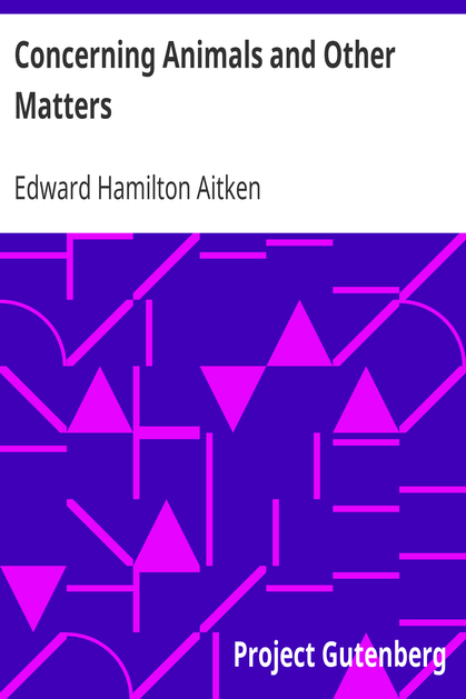 Concerning Animals and Other Matters cover
