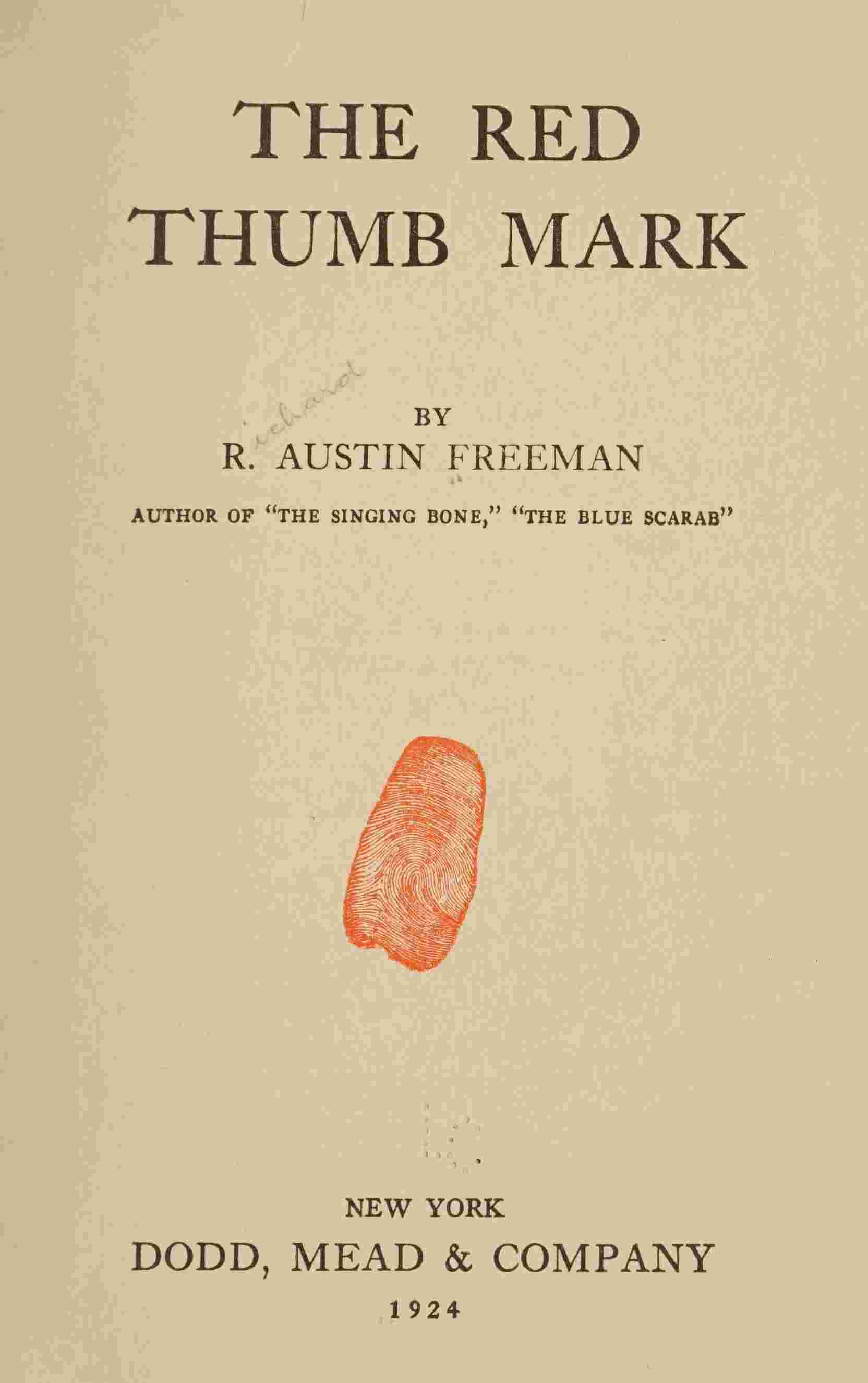 The Red Thumb Mark cover