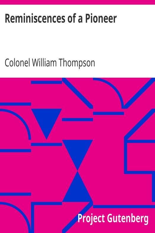 Reminiscences of a Pioneer cover
