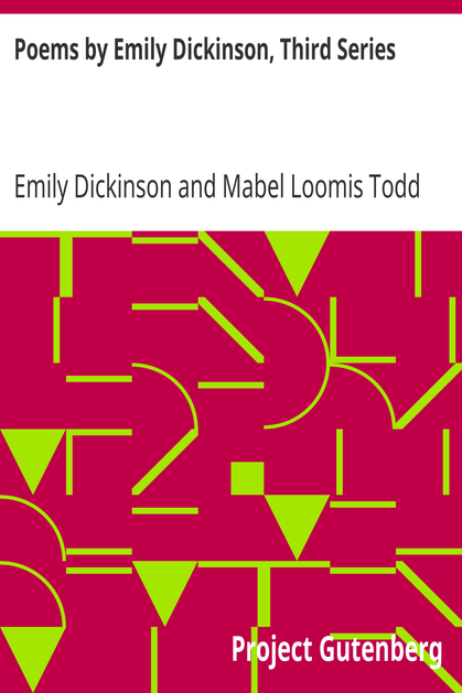 Poems by Emily Dickinson, Third Series cover