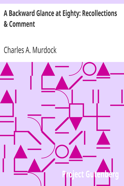 A Backward Glance at Eighty: Recollections & Comment cover