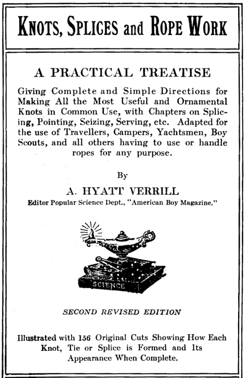 Knots, Splices and Rope Work / A Practical Treatise Giving Complete and Simple Directions for Making All the Most Useful and Ornamental Knots in Common Use, with Chapters on Splicing, Pointing, Seizing, Serving, etc. cover