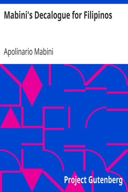 Mabini's Decalogue for Filipinos cover