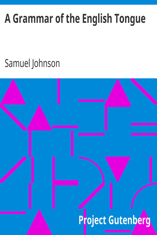 A Grammar of the English Tongue cover