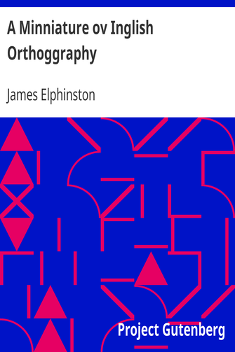 A Minniature ov Inglish Orthoggraphy cover