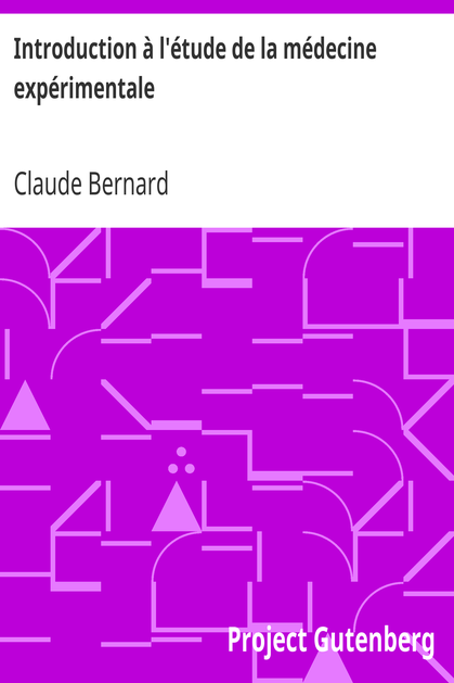 Introduction à l'étude de la médecine expérimentale cover