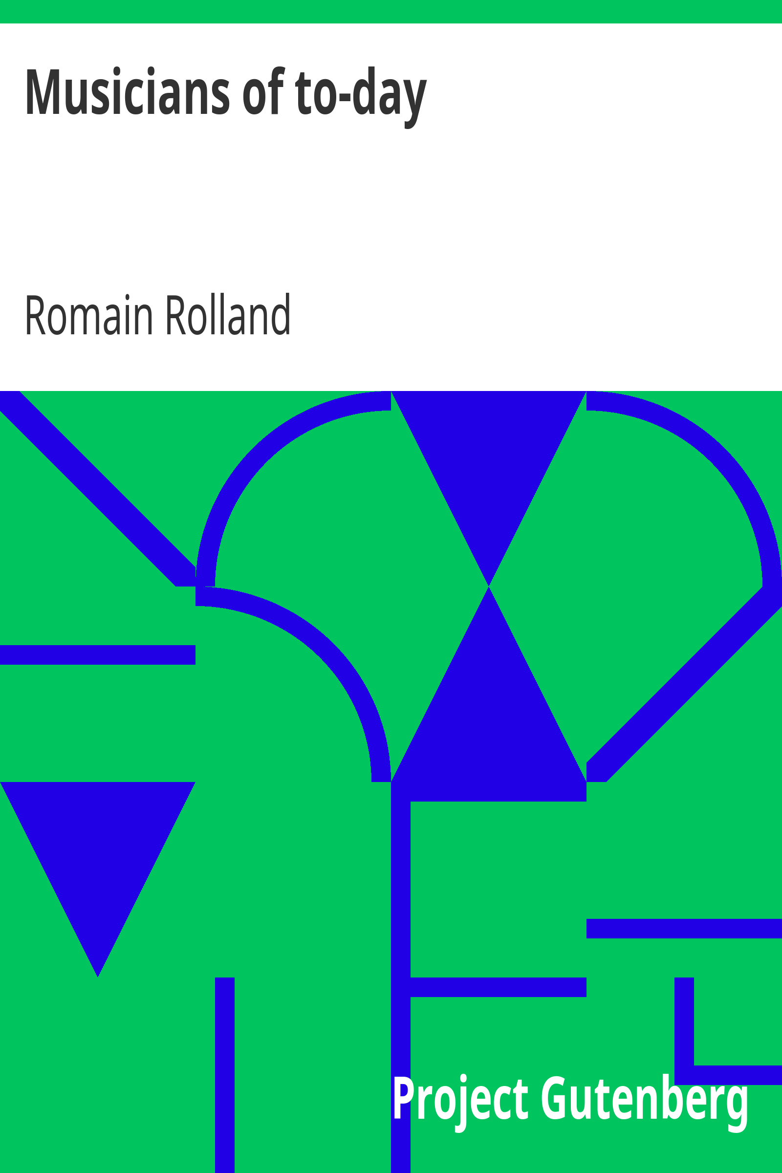 Musicians of to-day cover