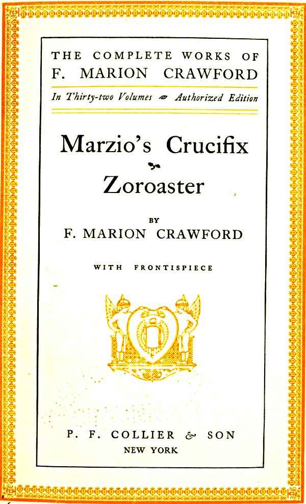 Marzio's Crucifix, and Zoroaster cover
