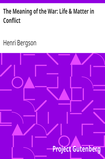The Meaning of the War: Life & Matter in Conflict cover
