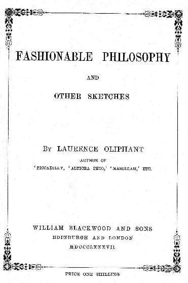 Fashionable Philosophy, and Other Sketches cover