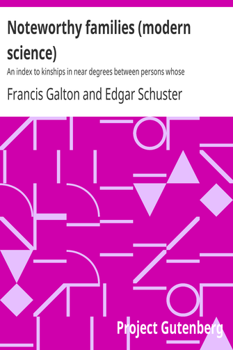 Noteworthy families (modern science) cover