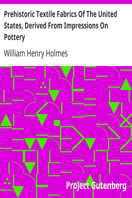 Prehistoric Textile Fabrics Of The United States, Derived From Impressions On Pottery / Third Annual Report of the Bureau of Ethnology to the Secretary of the Smithsonian Institution, 1881-82, Government Printing Office, Washington, 1884, pages 393-425 cover