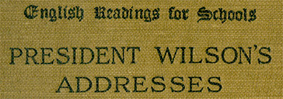 President Wilson's Addresses cover