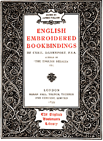 English Embroidered Bookbindings cover