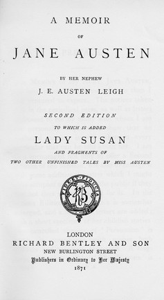 Memoir of Jane Austen cover