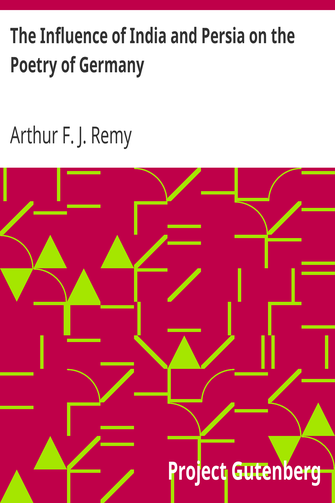 The Influence of India and Persia on the Poetry of Germany cover