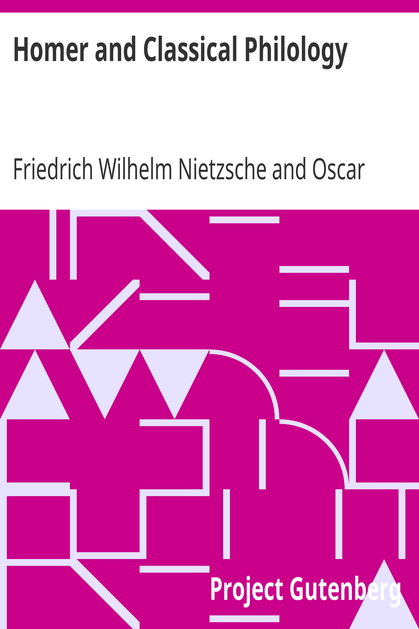 Homer and Classical Philology cover