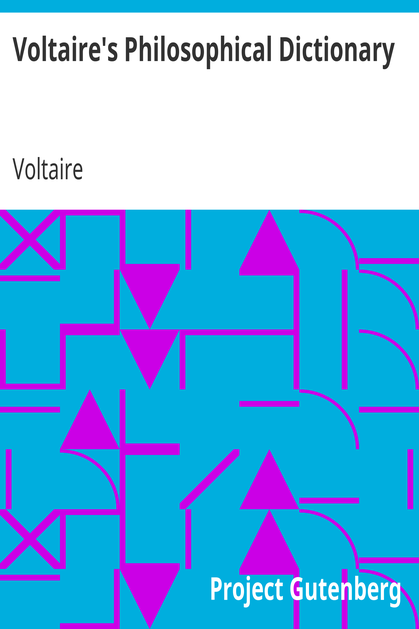 Voltaire's Philosophical Dictionary cover