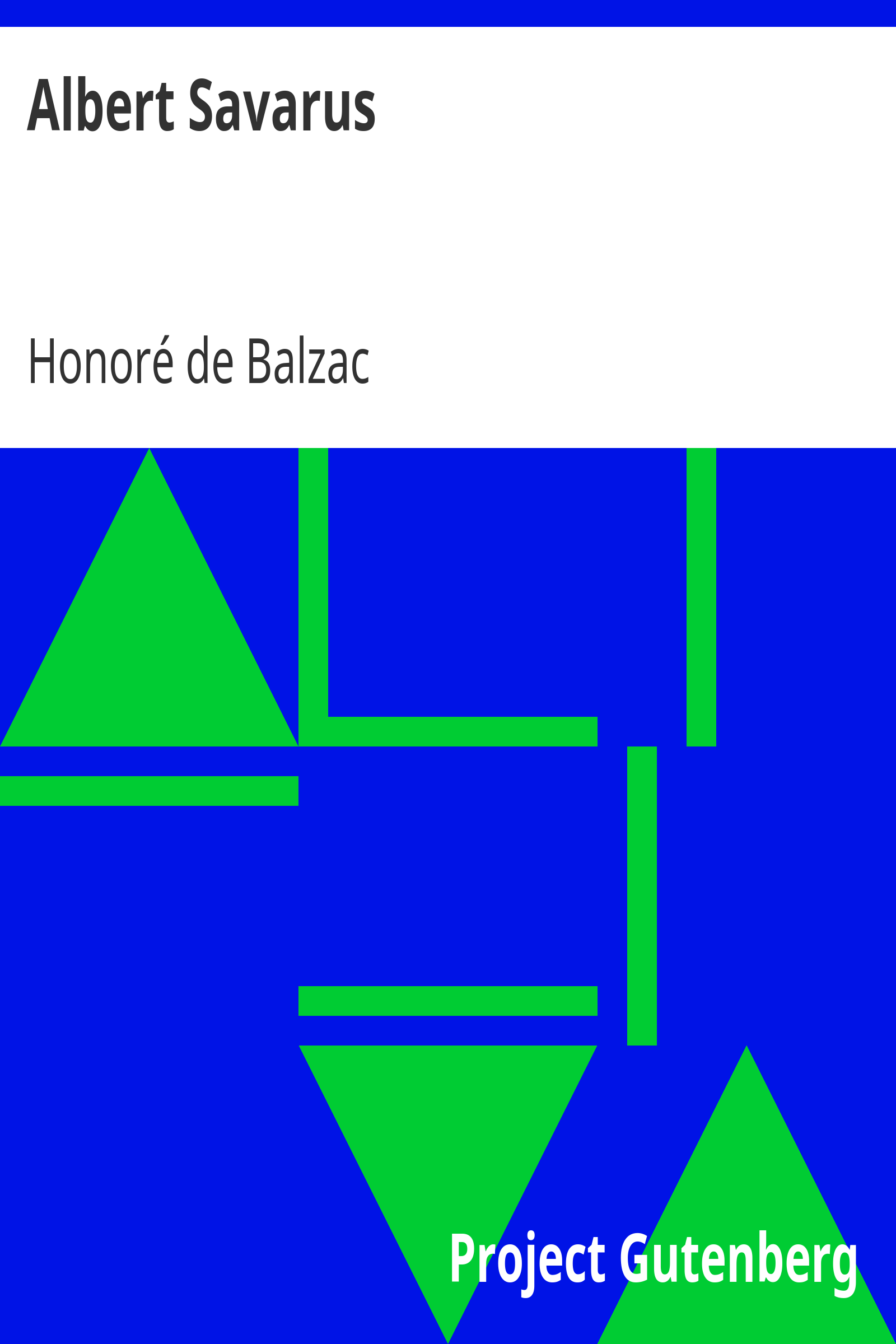 Albert Savarus cover
