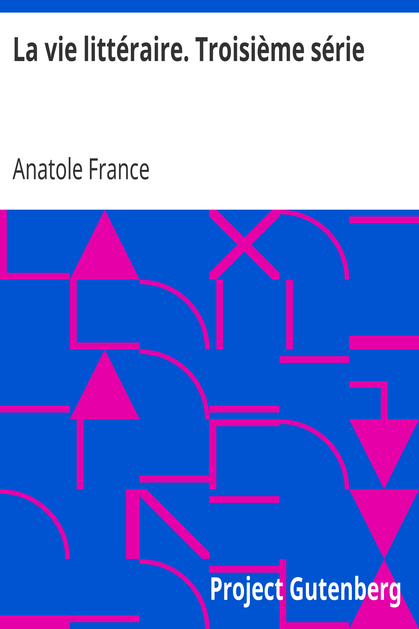 La vie littéraire. Troisième série cover