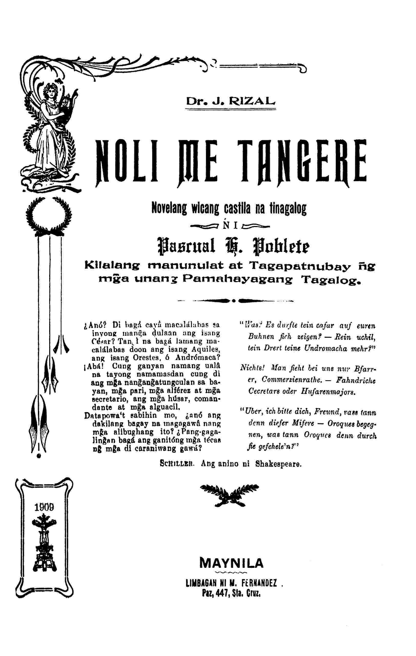 Noli Me Tangere cover
