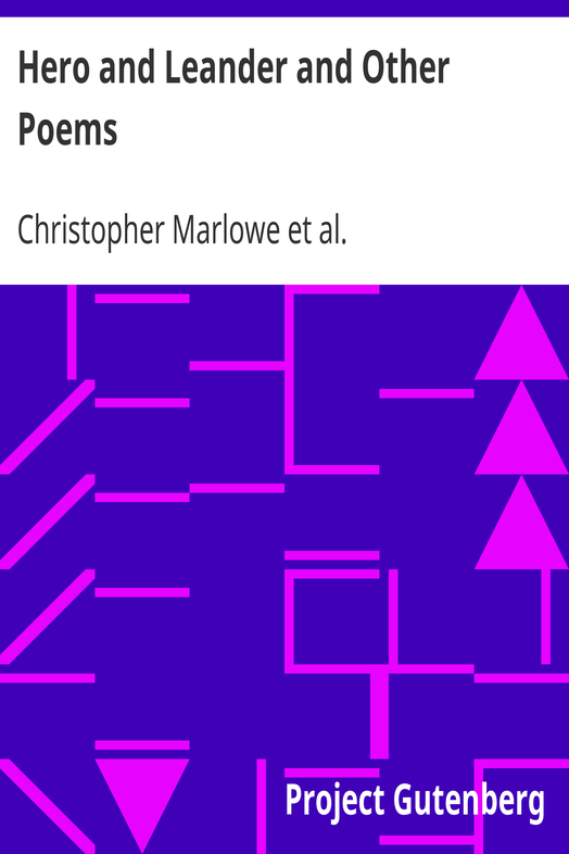 Hero and Leander and Other Poems cover