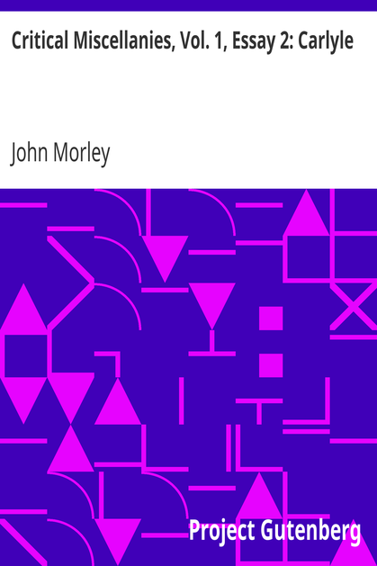 Critical Miscellanies, Vol. 1, Essay 2: Carlyle cover