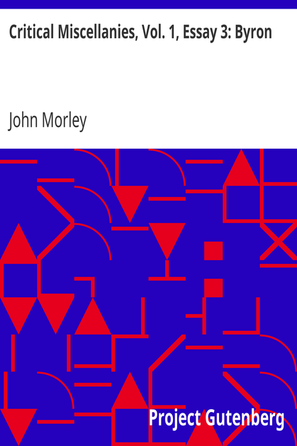 Critical Miscellanies, Vol. 1, Essay 3: Byron cover