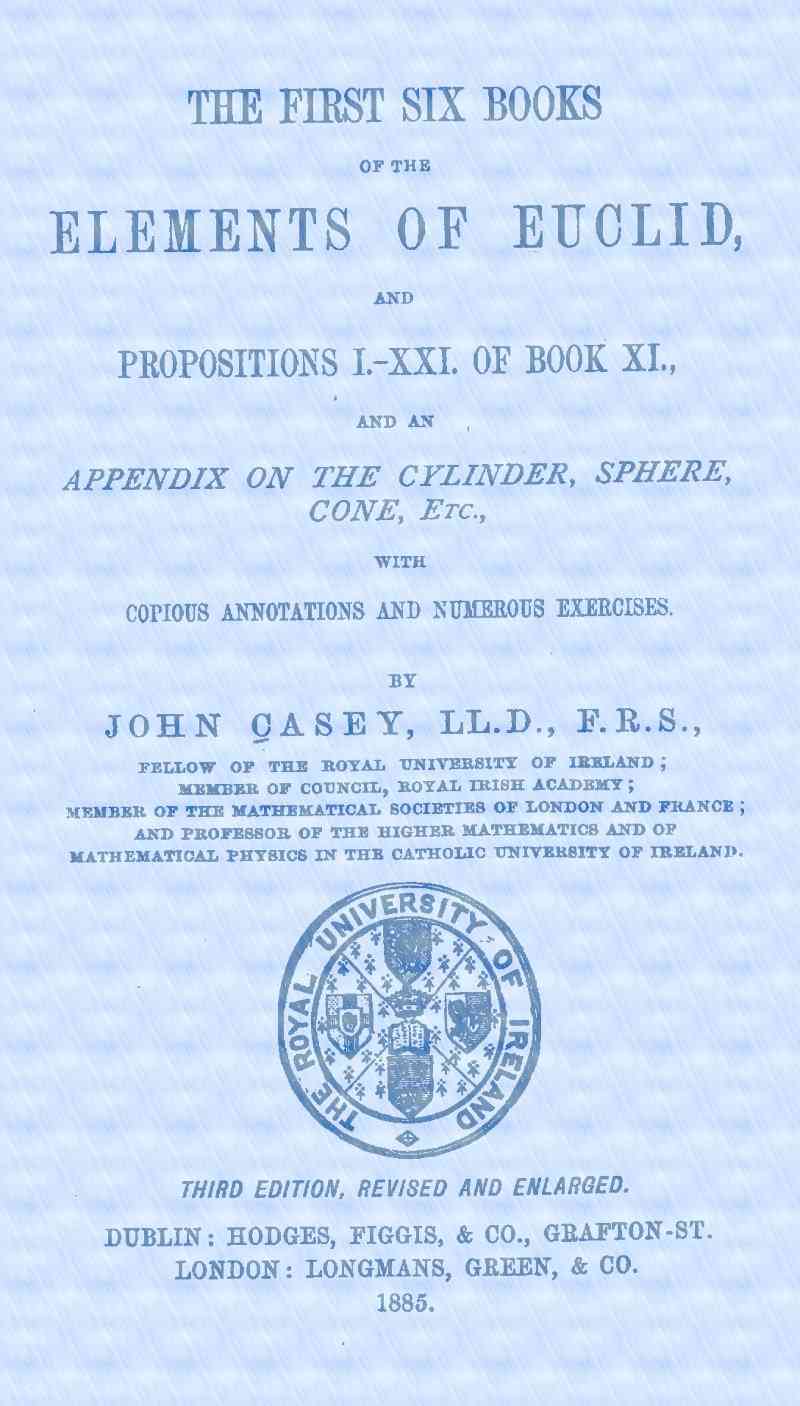 The First Six Books of the Elements of Euclid cover