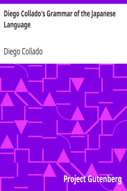 Diego Collado's Grammar of the Japanese Language cover