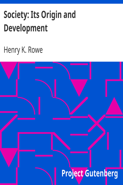 Society: Its Origin and Development cover