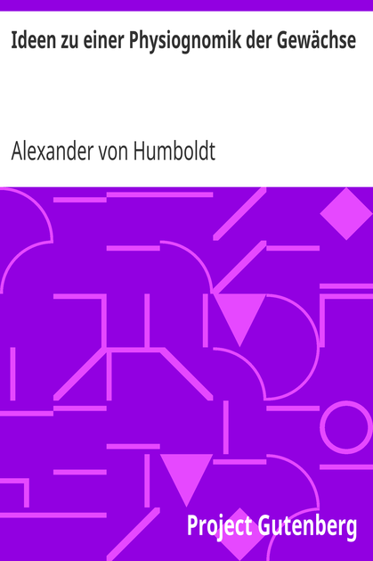 Ideen zu einer Physiognomik der Gewächse cover