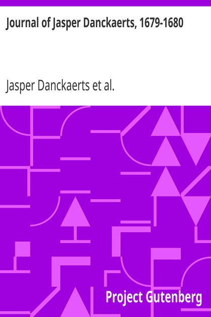 Journal of Jasper Danckaerts, 1679-1680 cover