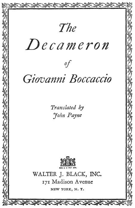 The Decameron of Giovanni Boccaccio cover