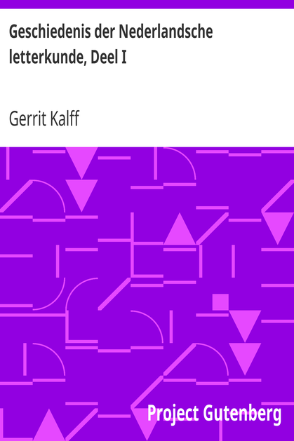 Geschiedenis der Nederlandsche letterkunde, Deel I cover