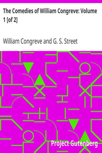The Comedies of William Congreve: Volume 1 [of 2] cover