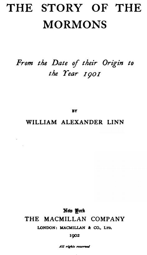 The Story of the Mormons, from the Date of Their Origin to the Year 1901 cover