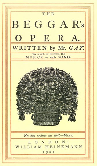 The Beggar's Opera; to Which is Prefixed the Musick to Each Song cover