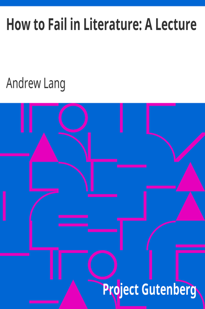 How to Fail in Literature: A Lecture cover
