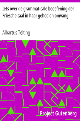 Iets over de grammaticale beoefening der Friesche taal in haar geheelen omvang cover