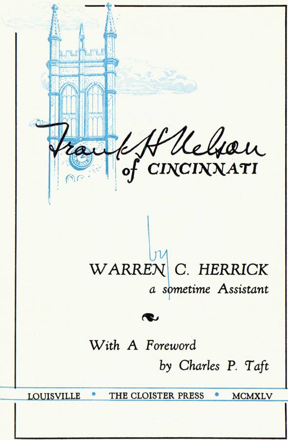 Frank H. Nelson of Cincinnati cover