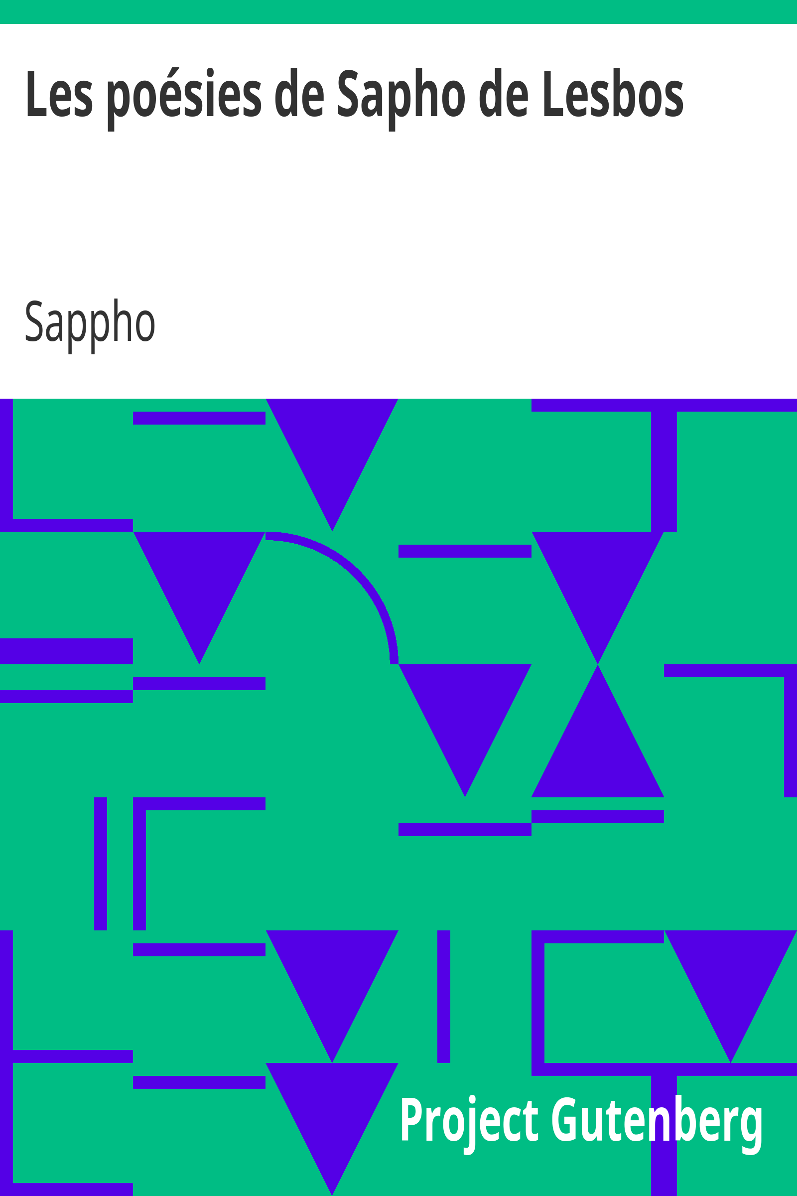Les poésies de Sapho de Lesbos cover