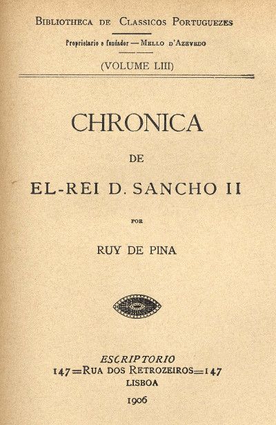 Chronica de El-Rei D. Sancho II cover