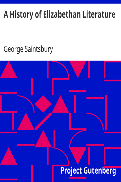 A History of Elizabethan Literature cover