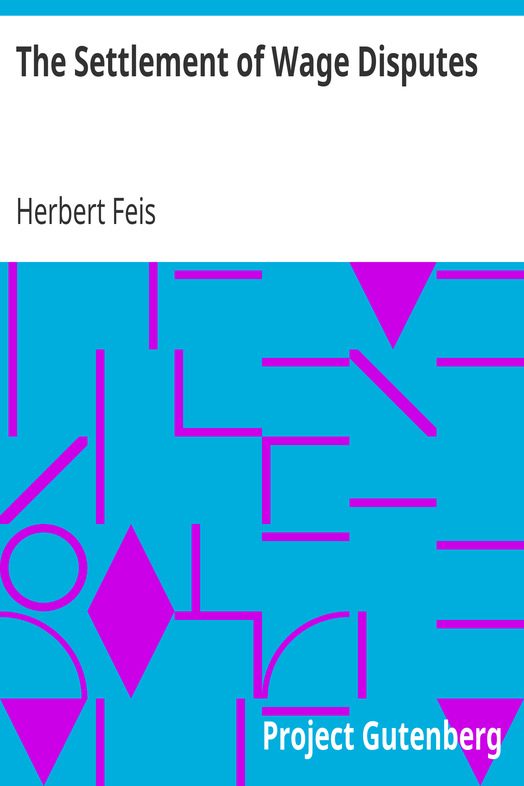 The Settlement of Wage Disputes cover
