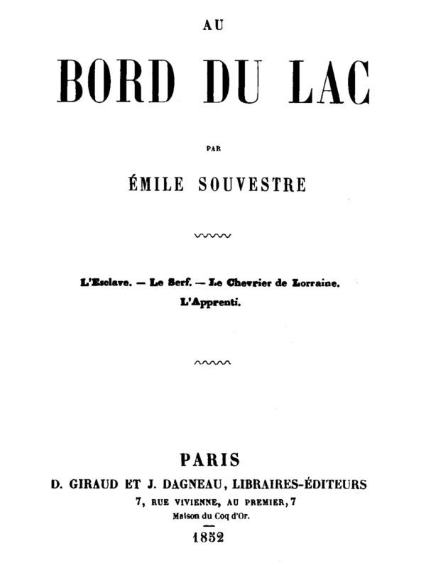 Au bord du lac / L'Esclave, le Serf, le Chevrier de Lorraine, l'Apprenti cover
