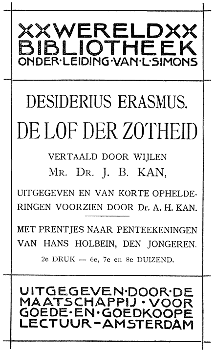 De Lof der Zotheid cover