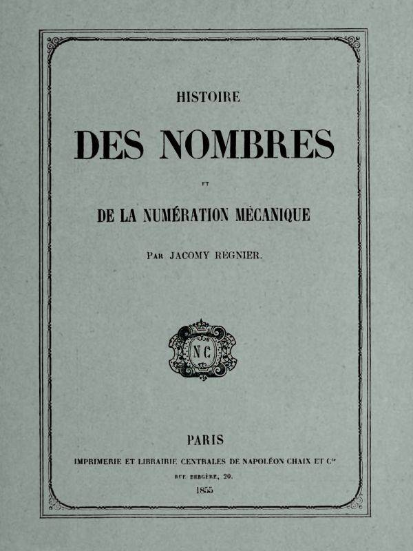 Histoire des nombres et de la numération mécanique cover